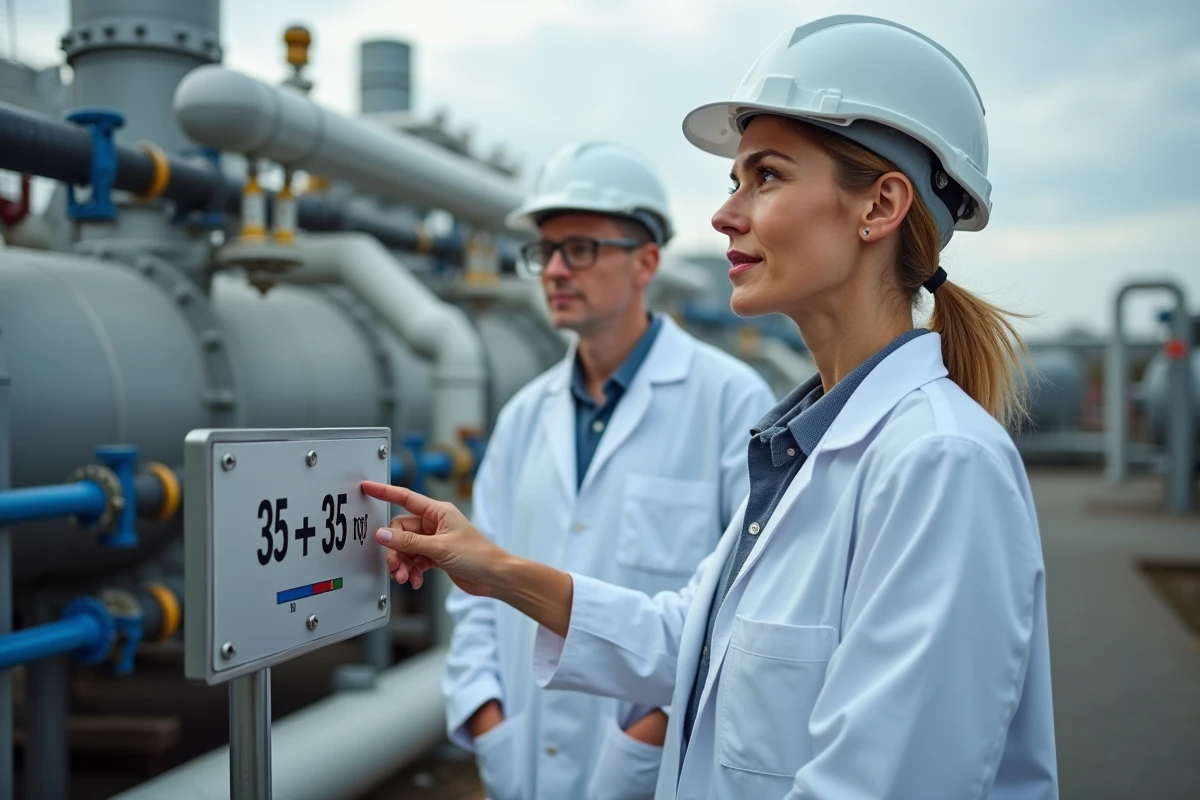 Femme en blouse blanche expliquant la conversion psi bar à un apprenti