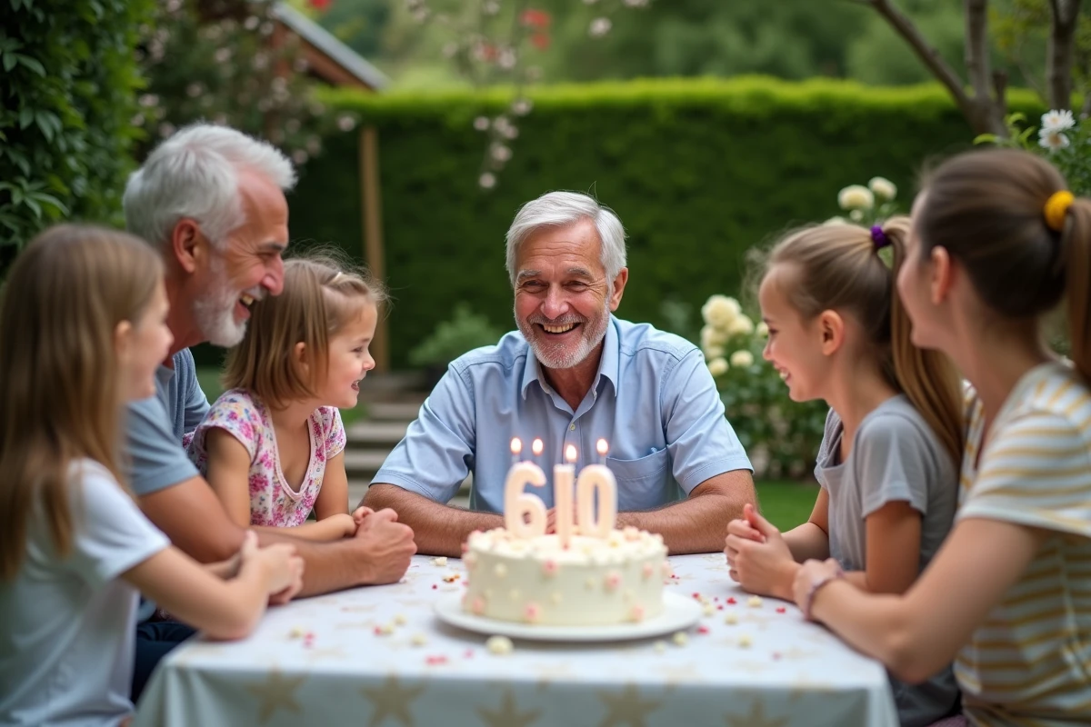 Groupe de famille autour d