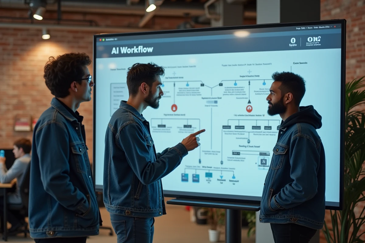 Jeune groupe collaborant autour d