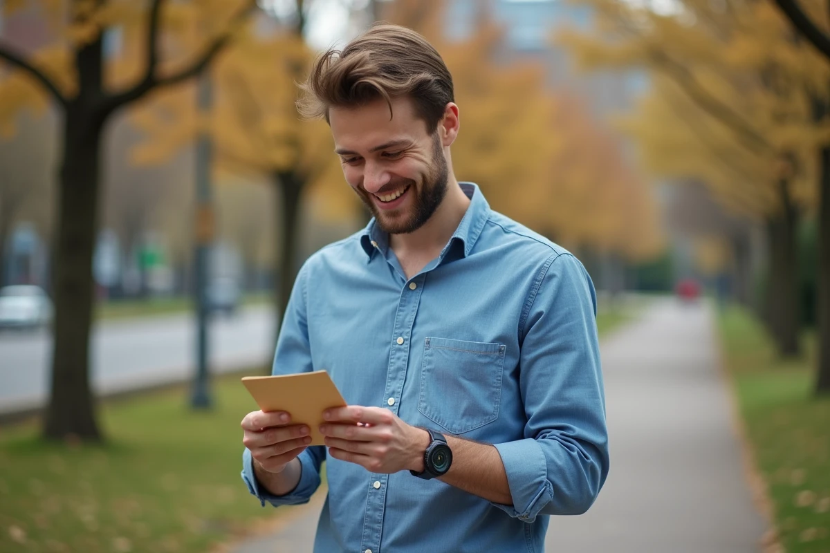 Homme lisant une lettre d