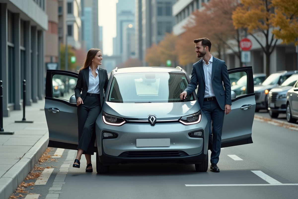 Jeune couple sortant d