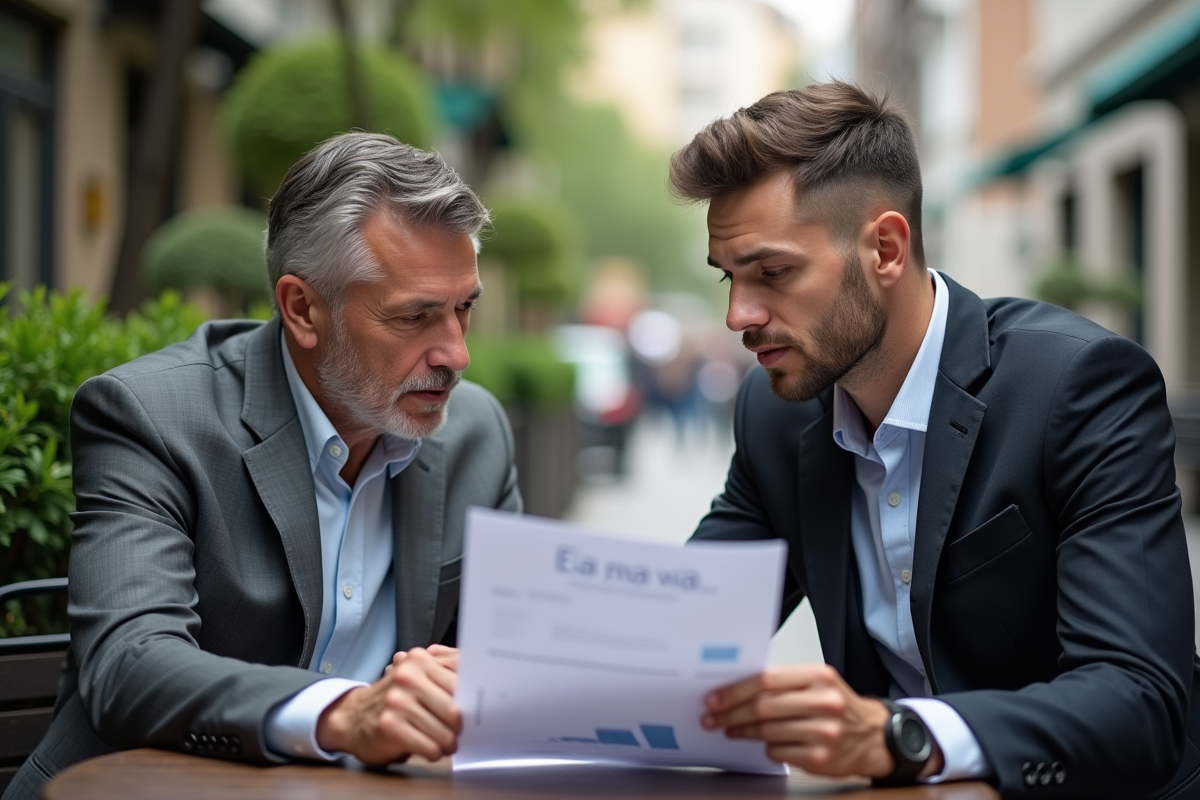 Deux professionnels discutant d